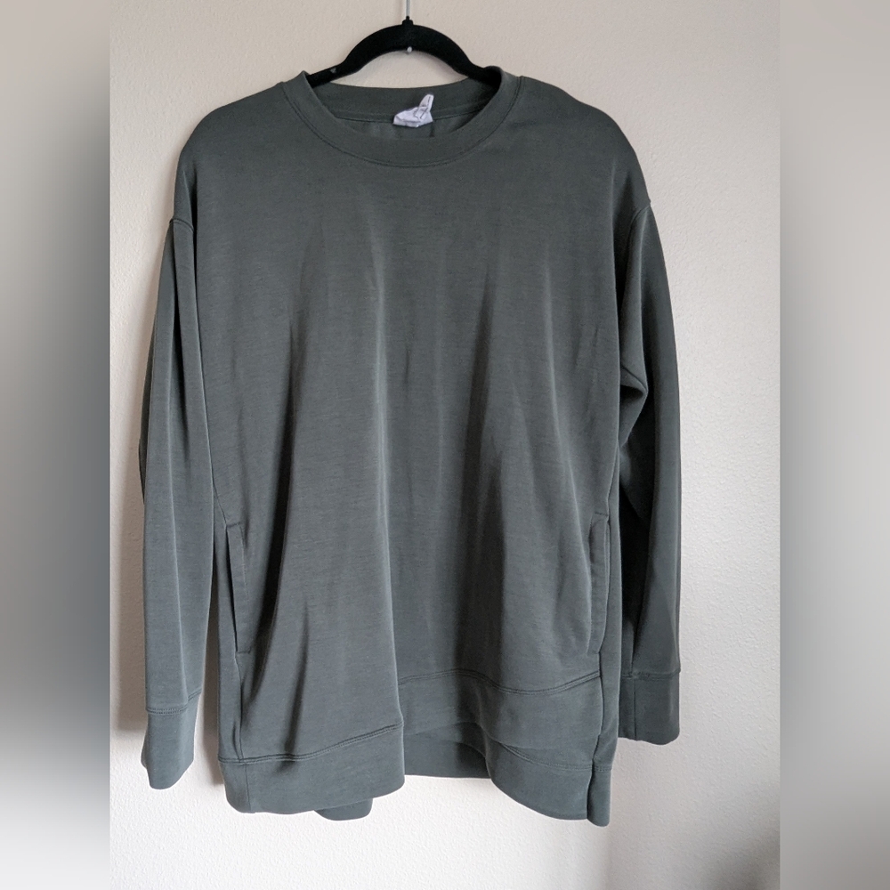 Sage Collective Casual Olive Green Crewneck Sweatshirt Size S